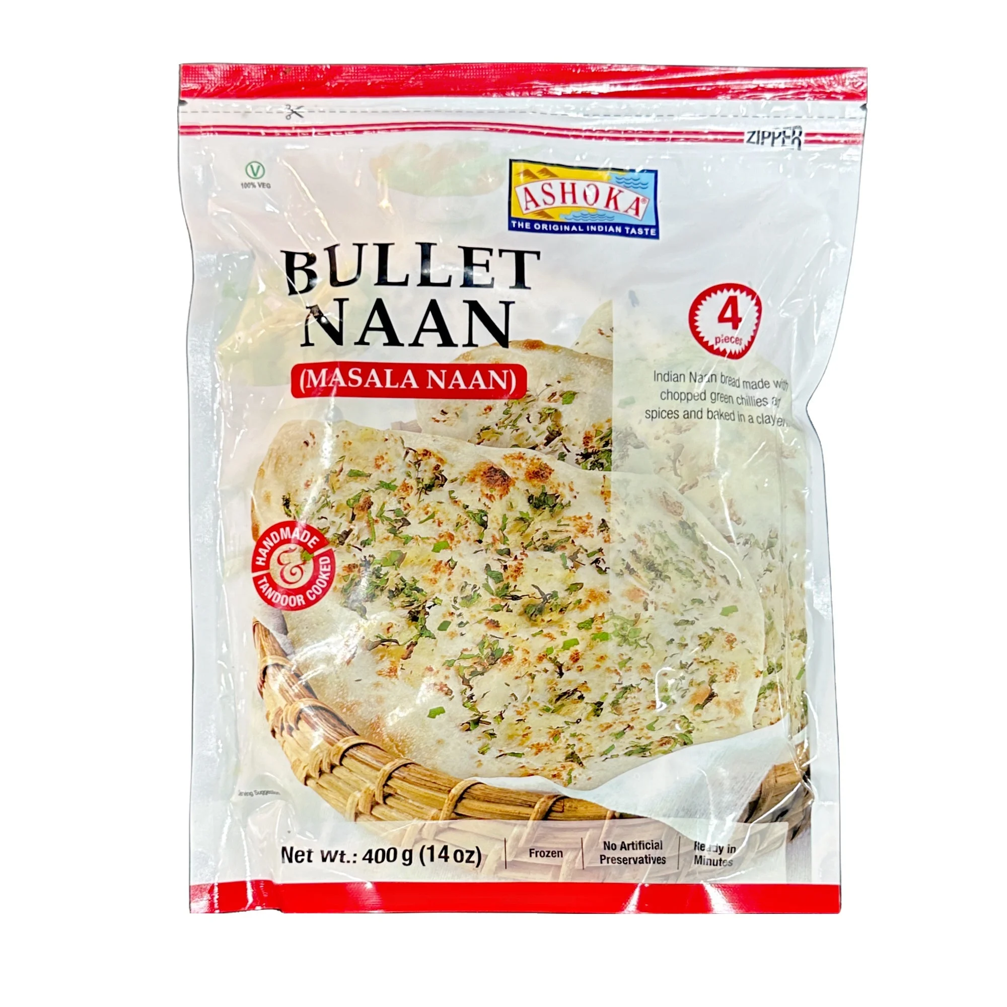 Ashoka Ashoka Bullet Naan (Masala Naan) 4pcs 400g 400g